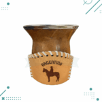 Mate Calabaza Con Base Cuero Vaqueta (Gaucho Argentina) (10x10cm aprox.)