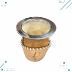 Mate Calabaza Con Base Cuero Vaqueta (Mapa Argentina) (10x10cm aprox.) - Imagen 2