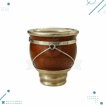 Mate Calabaza Cincelado Con Base Alpaca Doble Fleje (9x9cm aprox.)