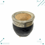 Mate Roma Cincelado Alpaca Tallado Base Bolitas Color Negro (10x10cm aprox.) - Imagen 2