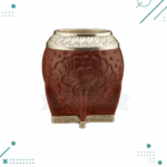 Mate Torpedo Calabaza Cincelado Cuero Tallado Color Marron (14x9cm aprox.)