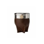 Mate Imperial Con Virola De Acero Y Dije De Alpaca Color Marron (14x8cm aprox.)