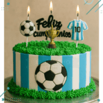 Set de Velas "Feliz Cumpleaños" FUTBOL ARGENTINA x4un - Imagen 2