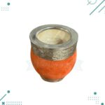 Mate Roma Calabaza y Alpaza, Cuero Gamuzado Naranja (10x10cm aprox.) - Imagen 2