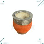 Mate Roma Calabaza y Alpaza, Cuero Gamuzado Naranja (10x10cm aprox.) - Imagen 2