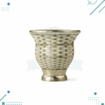 Mate Camionero Forrado y Trenzado en Lonja Lisa, Virola y Base de Acero (11x11cm aprox.)