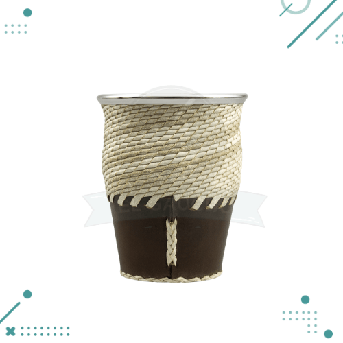 Diseño sin título - 2025-11-27T154730.200 Mate Camionero Calabaza, Trenzado y Cuero Color Negro (10x10cm aprox.) - Imagen 1