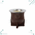 Mate Camionero Nativo, Termico de Pvc con Virola de Acero COLOR MARRON (10x10cm aprox.)