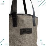 Bolso Matero Premium, Cuero y Arpillera, con Broche y Division (Color Gris) - Imagen 7