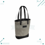 Bolso Matero Premium, Cuero y Arpillera, con Broche y Division (Color Gris) - Imagen 6