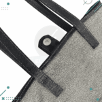 Bolso Matero Premium, Cuero y Arpillera, con Broche y Division (Color Gris) - Imagen 4