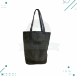 Bolso Matero Premium, Cuero y Arpillera, con Broche y Division (Color Negro)