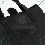 Bolso Matero Premium, Cuero y Arpillera, con Broche y Division (Color Negro) - Imagen 5
