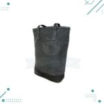 Bolso Matero Premium, Cuero y Arpillera, con Broche y Division (Color Negro) - Imagen 2