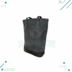 Bolso Matero Premium, Cuero y Arpillera, con Broche y Division (Color Negro) - Imagen 2