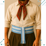 Faja Gaucho - Cinto N°6 (Aprox 3mts) Celeste y Blanco