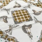 Pañuelo Fratello para Cuello (Diseño Blanco y Beige, 4 Caballos) - Imagen 4