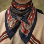 Pañuelo Fratello para Cuello, (Diseño Caballos y Puntos Color Azul) - Imagen 2