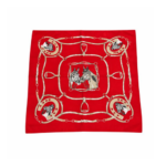 Pañuelo Fratello para Cuello (Diseño Color Rojo, Caballos y Herraduras)