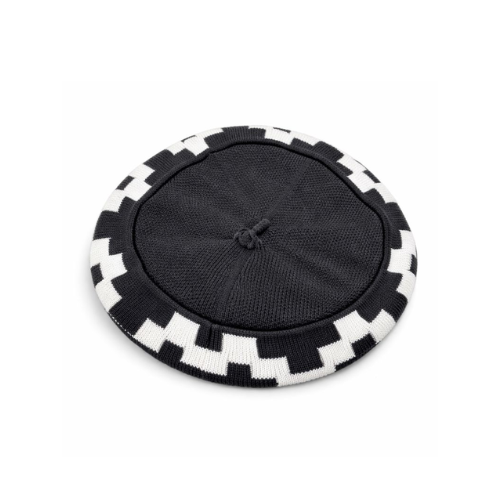 Diseño sin título (69) Boina De Hilo Vuelo 32cm, Guarda Pampa Beret Gaucho Style Classic COLOR NEGRO - Imagen 1