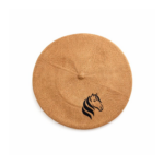 Boina de Hilo Vuelo 34cm, Bordada, Diseño Caballos COLOR MARRON