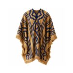 Poncho Calidad PREMIUM Argentino Con Hilo, Color Azul Y Diseño Tradicional Color Beige 140x180