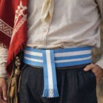 Faja Gaucho - Cinto N°6 (Aprox 3mts) Celeste y Blanco - Imagen 2