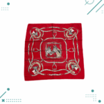 Pañuelo para el cuello FRATELLO (Caballos y Herraduras) Color Rojo - Imagen 2