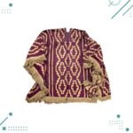 Poncho Calidad PREMIUM Argentino Con Hilo, Color Bordo Y Diseño Tradicional Color Beige - Imagen 6