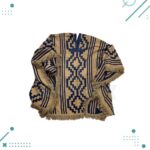 Poncho Calidad PREMIUM Argentino Con Hilo, Color Azul Y Diseño Tradicional Color Beige 140x180 - Imagen 4