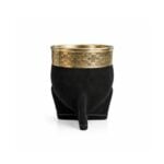 Mate Imperial Calabaza, Cuero Gamuzado 12x10cm aprox. (Color Negro)