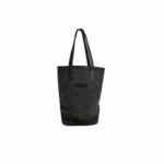 Bolso Matero Premium, Cuero y Arpillera, con Broche y Division (Color Negro)