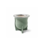 Mate Camionero Nativo, Termico de Pvc con Virola de Acero VERDE MUSGO (10x10cm aprox.)