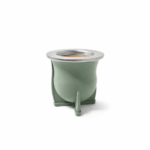 Mate Camionero Nativo, Termico de Pvc con Virola de Acero VERDE MUSGO (10x10cm aprox.)