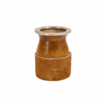 Mate Criollo Calabaza con Virola de Alpaca Cincelada + Base de Cuero (10x10cm aprox.)