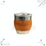 Mate Roma Calabaza , Alpaca Cuero Tallado (Color SUELA)