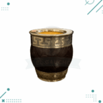 Mate Roma Calabaza , Alpaca Cuero Tallado (Color MARRON)