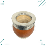 Mate Roma Calabaza , Alpaca Cuero Tallado (Color SUELA) - Imagen 2