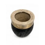 Mate Roma Calabaza Alpaca, Cuero Tallado y Virola Cincelada (Color Negro) (10x9cm aprox) - Imagen 5