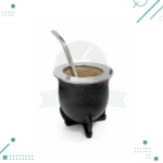 Mate Camionero Interior Calabaza Color Negro Virola ACERO + Bombilla de Regalo