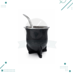 Mate Camionero Interior Calabaza Color Negro Virola ACERO + Bombilla de Regalo - Imagen 3