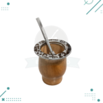 Camionero De Algarrobo Grabado - Messi (10x10cm aprox.)+ Bombilla de regalo