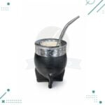 Mate Imperial Interior Calabaza, Guarda De Acero, Cuero Negro Liso + Bombilla De Regalo - Imagen 7