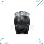 Mate Imperial Guarda De Acero Interior Calabaza Negro Liso + Bombilla De Regalo - Imagen 2