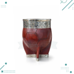 Mate Imperial Diseño Pelota de Futbol, Base Alpaca Color Marron (13x10cm aprox.)