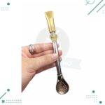 Bombillon de Alpaca y Bronce con Dije de Boca Juniors (18cm)