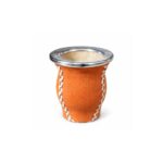 Mate Calabaza, Cuero Color Suela (10x10cm aprox.)