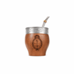 Mate Imperial de Algarrobo, Grabado Diseño Escudo Nacional (10x8cm) + Bombilla de Regalo