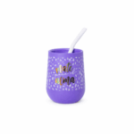 Combo Matero - Yerbera/Azucarera Lata Flores (rojo y violeta) + Mate Nordico Violeta (mate para el alma)+ Bombilla - Imagen 4