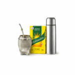 Combo Matero - Termo Bala Acero Inoxidable 1L + Mate Torpedo Crudo + Yerba Mañanita 250g + Bombilla de Regalo